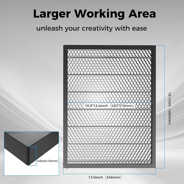 Alt view image 3 of 7 - Creality Honeycomb Working Table, 460 * 346mm Honeycomb Working Bed for Falcon A1, Honeycomb Working Panel for Fast Heat Dissipation and Desktop-Protecting, 18.1"x 13.6"x 0.6"