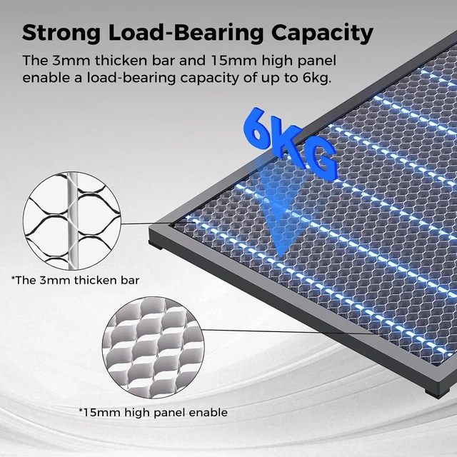 Alt view image 7 of 7 - Creality Honeycomb Working Table, 460 * 346mm Honeycomb Working Bed for Falcon A1, Honeycomb Working Panel for Fast Heat Dissipation and Desktop-Protecting, 18.1"x 13.6"x 0.6"