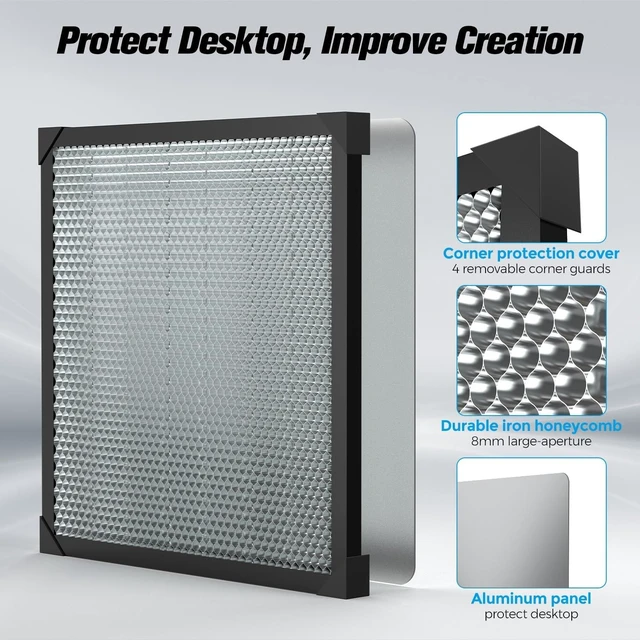 Alt view image 6 of 6 - Creality Honeycomb Working Table, Soulmate for Falcon/Falcon2 and Most Laser Engraver and Cutter Machine, Honeycomb Working Panel for Fast Heat Dissipation and Desktop-Protecting,19.68"x 19.68"x 0.87"