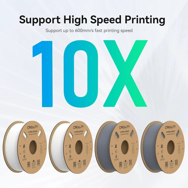 Alt view image 4 of 7 - Creality Hyper PLA Filament 1.75mm, 30-600mm/s High Speed 3D Printer Filament, Dimensional Accuracy +/-0.02mm, Fit Most FDM 3D Printers, 4 Pack 1kg Spool(2.2lbs), White & Grey