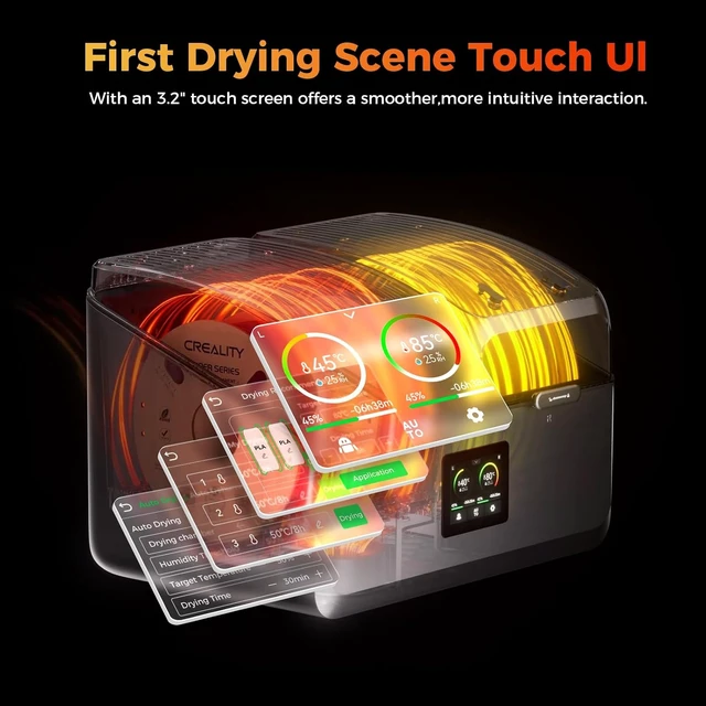 Alt view image 5 of 7 - Creality Filament Dryer Box 4 Spool, SpacePi X4 3D Printer Filament Storage Box, Dual Independent Heating Chambers, Rapid Heating Up to 85, Active Dehumidification, for PLA,PETG,ABS,TPU,Nylon,etc