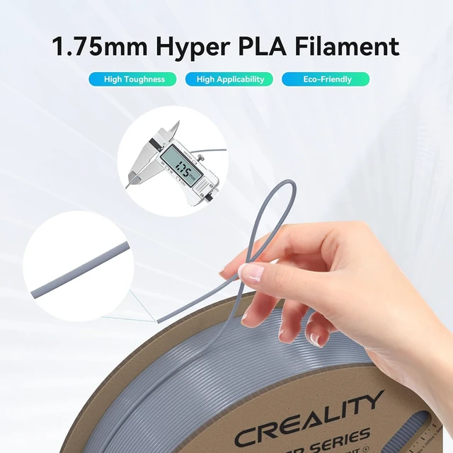 Alt view image 5 of 7 - Creality Hyper PLA Filament 1.75mm, 30-600mm/s High Speed 3D Printer Filament, Dimensional Accuracy +/-0.02mm, Fit Most FDM 3D Printers, 4 Pack 1kg Spool(2.2lbs), Black & Grey