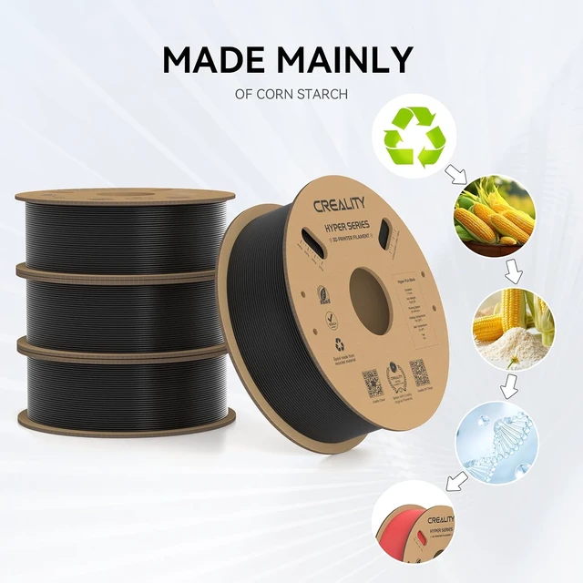 Alt view image 3 of 7 - Creality Hyper PLA Filament 1.75mm, 30-600mm/s High Speed 3D Printer Filament, Dimensional Accuracy +/-0.02mm, Fit Most FDM 3D Printers, 4 Pack 1kg Spool(2.2lbs), Black