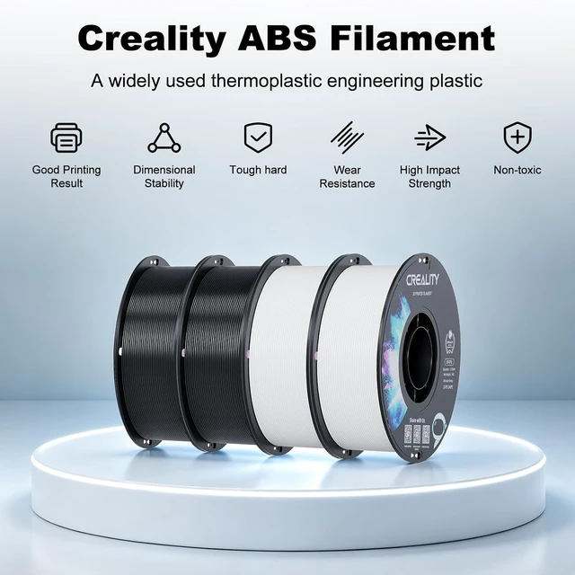 Alt view image 3 of 7 - Creality ABS Filament 1.75mm, 3D Printer Filament, 4kg Spool, Black & White