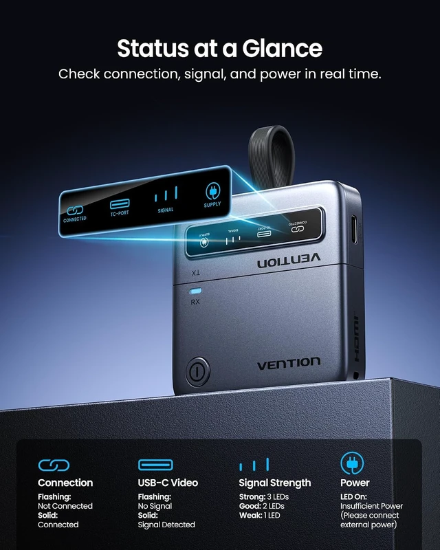 Alt view image 4 of 7 - Retractable USB-C Wireless HDMI Transmitter and Receiver, 164FT/50M