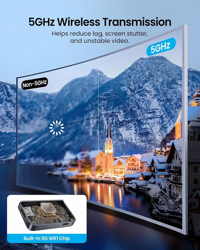 Alt view image 6 of 7 - Retractable USB-C Wireless HDMI Transmitter and Receiver, 164FT/50M