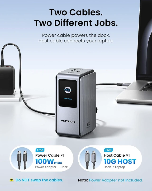Alt view image 4 of 7 - 13-in-1 Laptop Docking Station 3 Monitors with Touchable Screen Display,USB C Dock Dual Monitor for Dell,HP and MacBook,8K Display 1*DP,2*HDMI,10Gbps USB 3.2,100W PD with 2*USB-C Cable, Gray