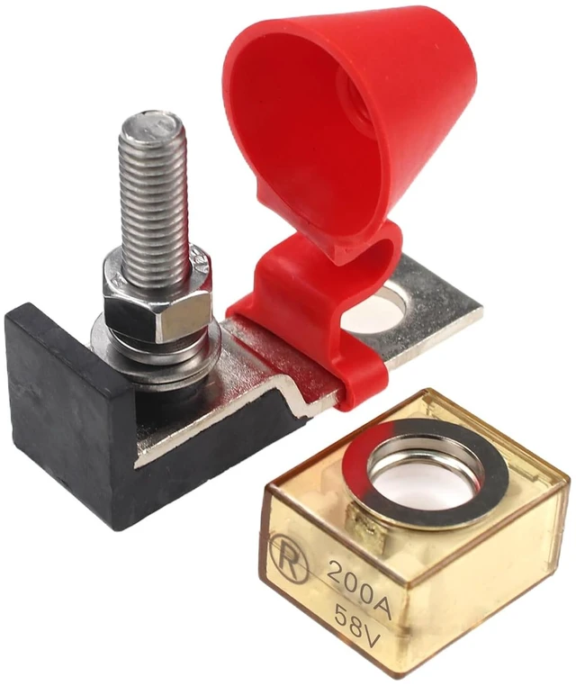 Main image of MRBF Terminal Fuse Block 200A Marine Rated Battery Fuse, 5/16" Stud,58V DC Max IP66 Waterproof Fuse Holder 200A for Boat RV