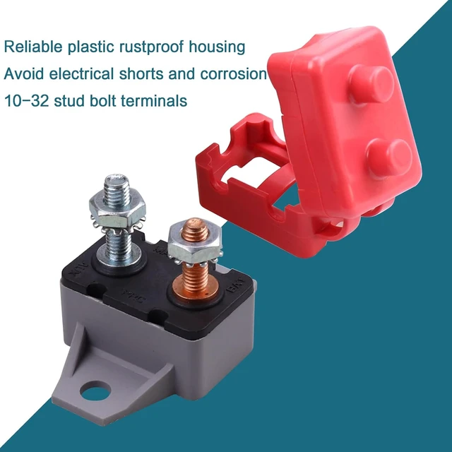 Alt view image 3 of 6 - Automatic Reset Circuit Breaker 5Amp 12V/24V DC Stud Type Circuit Breakers Suitable for Automotive, Marine(Pack of 2)