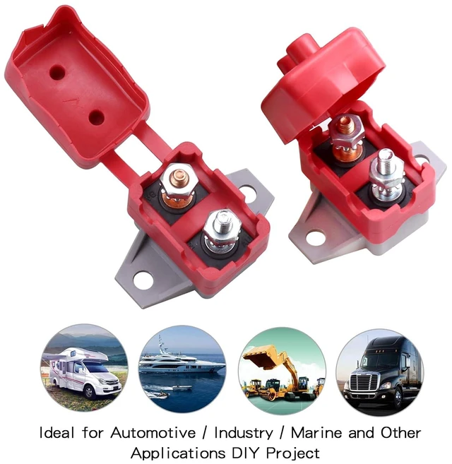 Alt view image 6 of 6 - Automatic Reset Circuit Breaker 5Amp 12V/24V DC Stud Type Circuit Breakers Suitable for Automotive, Marine(Pack of 2)