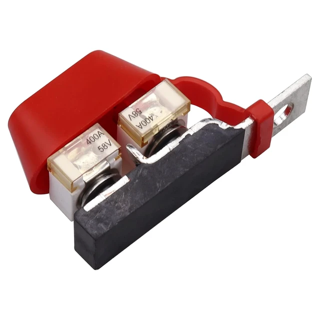 Alt view image 5 of 6 - 400A Battery Fuse Block, Double Studs - Max Voltage 58V for Car Marine Boat RV (2 Fuses & 1 Double Studs)