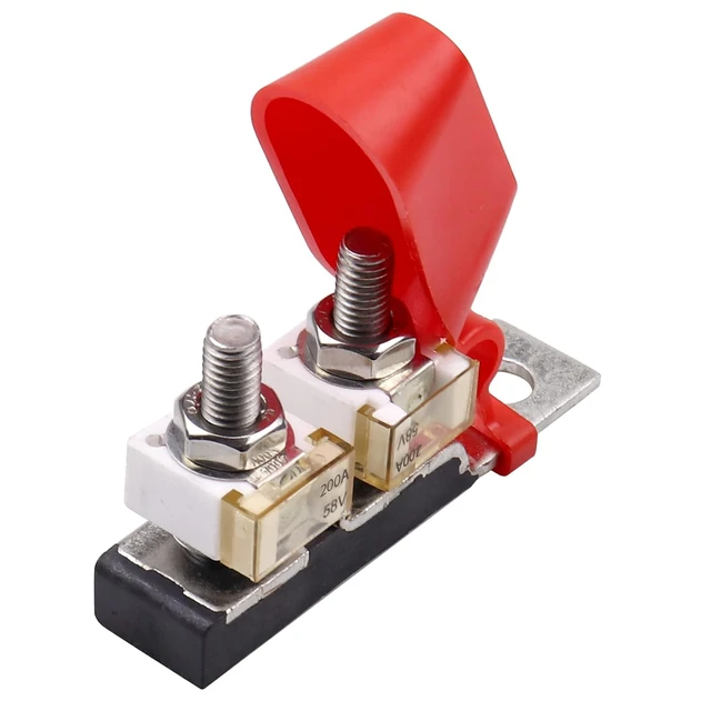 Alt view image 3 of 7 - Dual MRBF Terminal Fuse Block, Max 58V DC, Battery Fuse Terminal 200A(HABF Fuse) for Cars, Trucks, RVs, Boats