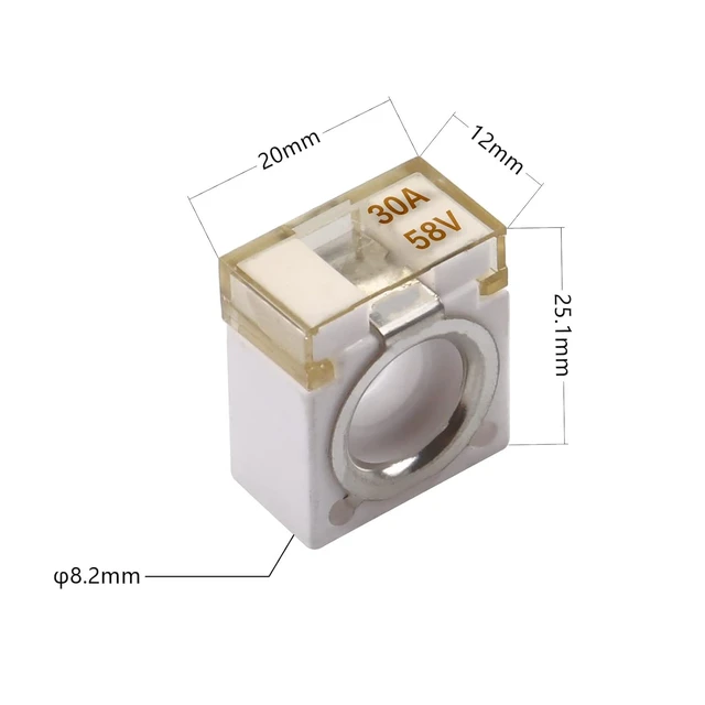 Alt view image 3 of 6 - MRBF Terminal Fuse Block 30Amp Fuse Holder, Double Studs, Max Voltage 58V