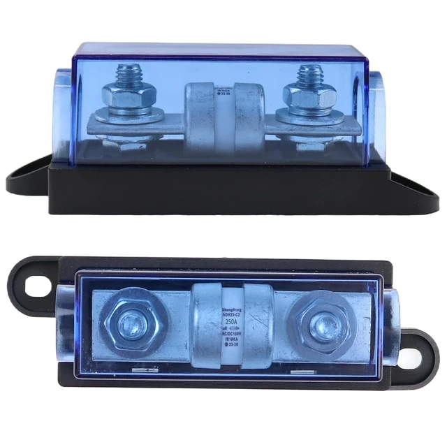 Alt view image 2 of 5 - AC/DC 150V 250Amp Class T Fuse Block with Cover, IR 10kA Class T Fuse Holder 250A for Inverters,Car Audio Systems