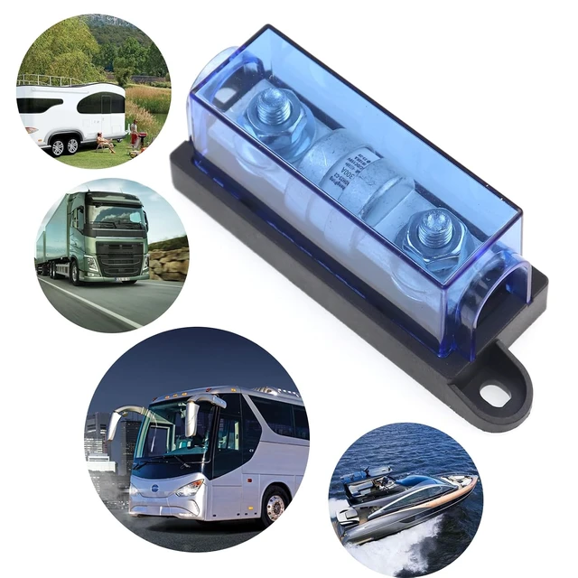 Alt view image 3 of 5 - 150V 300A Class T Fuse Block with Cover, Maximum Interruption Current 10,000 Amperes, Class T Fuse Holder 300A for Inverters,Car Audio Systems