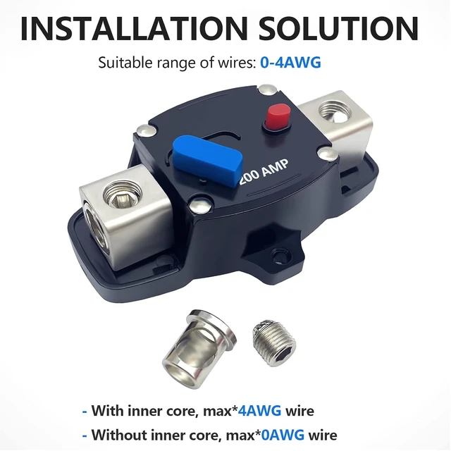 Alt view image 3 of 7 - 200 Amp Circuit Breaker Manual Reset Switch, 12V-48V DC