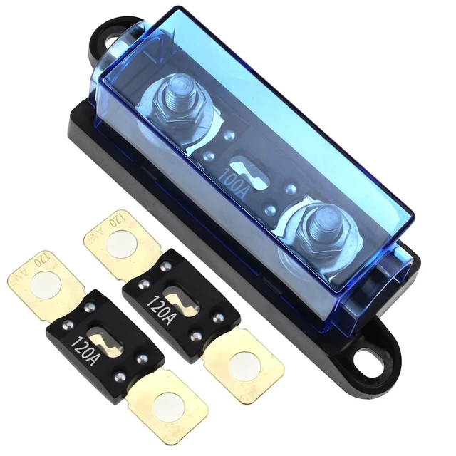 Alt view image 3 of 7 - 120 Amp MEGA Fuse Holder Kit with 100 ANM Fuse, 12V-48V DC