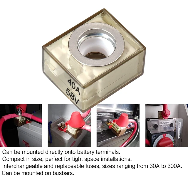 Alt view image 3 of 5 - Waterproof Terminal Fuse 40Amp Marine Rated Battery Fuse for Cars, Boats