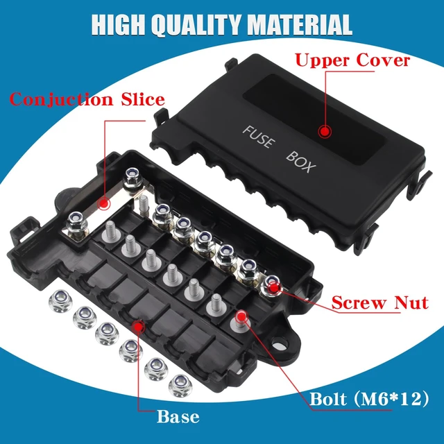Alt view image 3 of 6 - Fuse Box 7 Way MIDI Fuse Holder with Cover 12/ 32V DC
