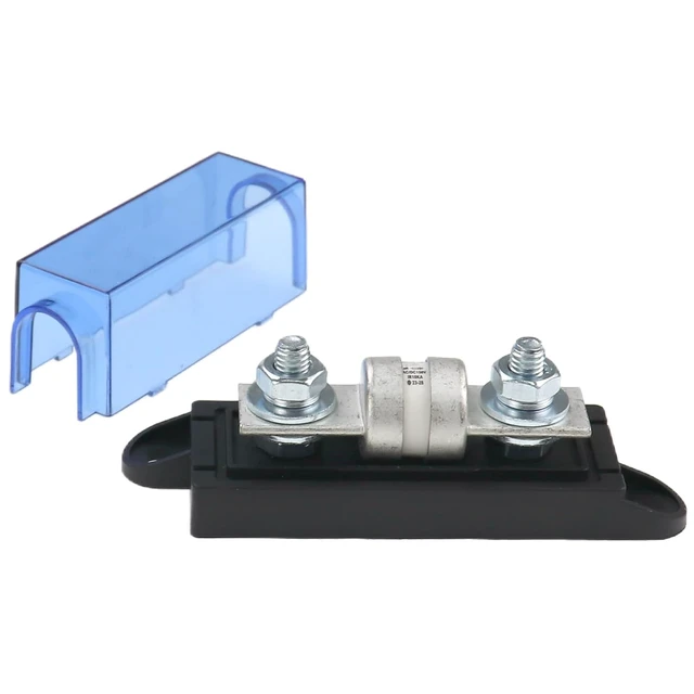 Alt view image 2 of 6 - 150V 100A Class T Fuse Block with Cover, Maximum Interruption Current 10,000 Amperes, Class T Fuse Holder 100A for Inverters,Car Audio Systems