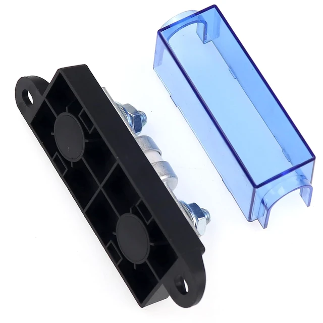 Alt view image 4 of 6 - 150V 100A Class T Fuse Block with Cover, Maximum Interruption Current 10,000 Amperes, Class T Fuse Holder 100A for Inverters,Car Audio Systems