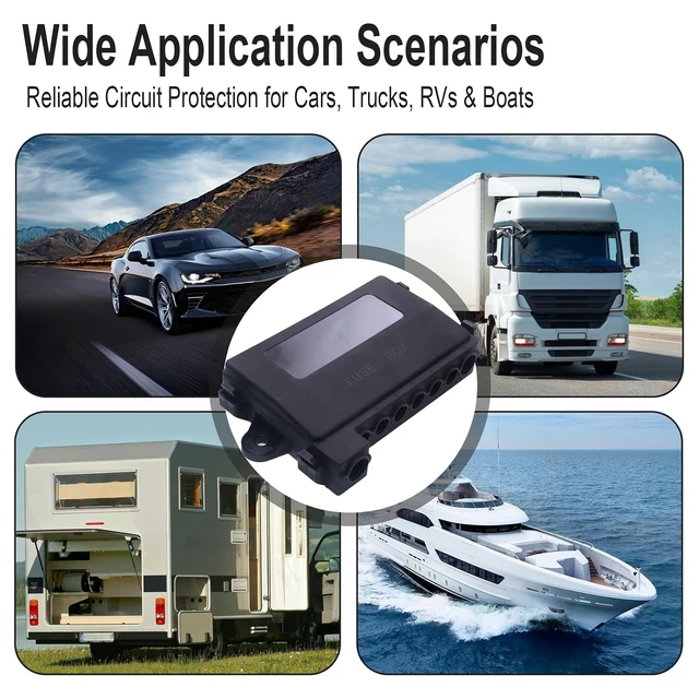 Alt view image 7 of 7 - 7-Way Fuse Block MIDI/ANSANM Fuse Box Fuse Holder for Automotive