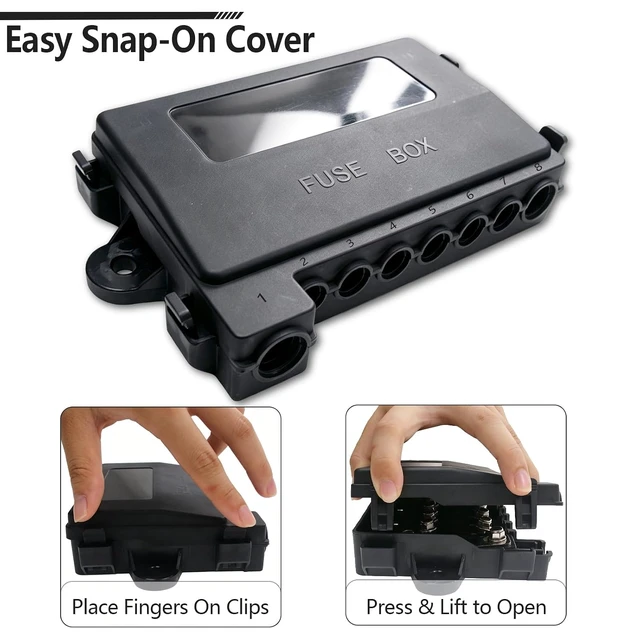 Alt view image 3 of 7 - 7-Way Fuse Block MIDI/ANSANM Fuse Box Fuse Holder for Automotive