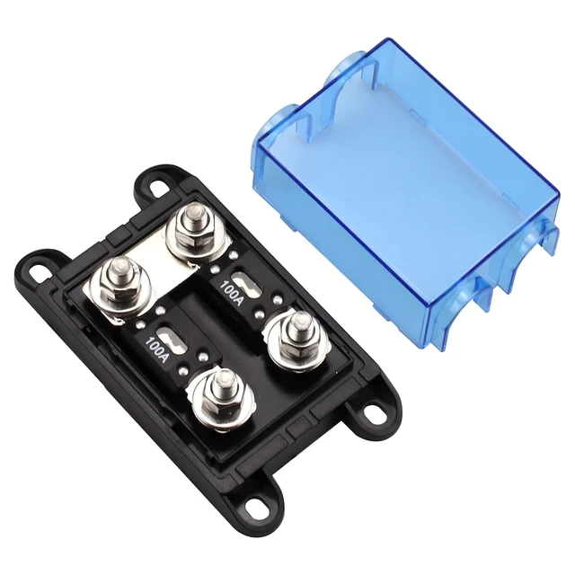 Alt view image 2 of 6 - 2 Way MEGA/AMG Fuse Holder with 2 Pack Bolt Down Fuse 100A for Automobile Repair, GPS Positioning