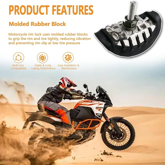 Alt view image 5 of 7 - 2.15 Inch Rim Lock, Dirt Bike Motorcycle Wheel Tire Bead Lock, Universal Off-Road MX Motocross Wheel Rim Security Lock Replacement Hardware
