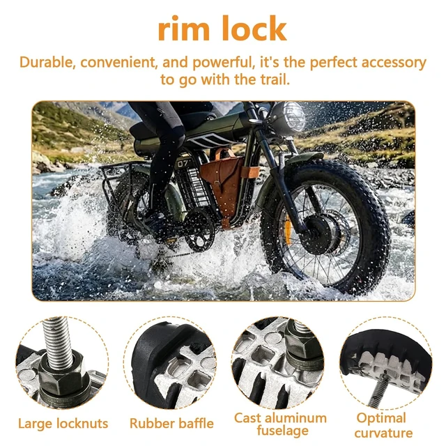 Alt view image 4 of 7 - 2.15 Inch Rim Lock, Dirt Bike Motorcycle Wheel Tire Bead Lock, Universal Off-Road MX Motocross Wheel Rim Security Lock Replacement Hardware