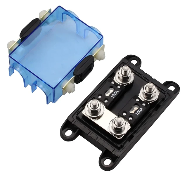 Alt view image 2 of 6 - 2 Way AMG MEGA Fuse Holder with Bolt Down Fuse 100Amp, 12/48V DC
