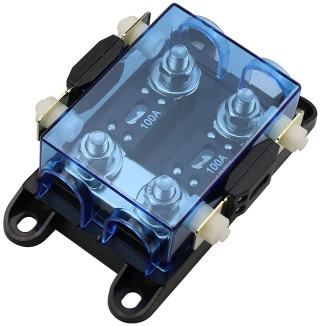 Main image of 2 Way AMG MEGA Fuse Holder with Bolt Down Fuse 100Amp, 12/48V DC
