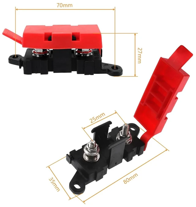 Alt view image 6 of 6 - MIDI AMI Fuse Holder 200A 1 Output Power Distribution Module BDFS Fuse Block for MIDI Fuses, Bolt Fuses, RV, Automotive, Audio Applications