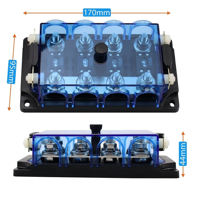 Alt view image 6 of 7 - 4-Way AMG Mega Fuse Holder Fuse Block with 6pcs 100Amp