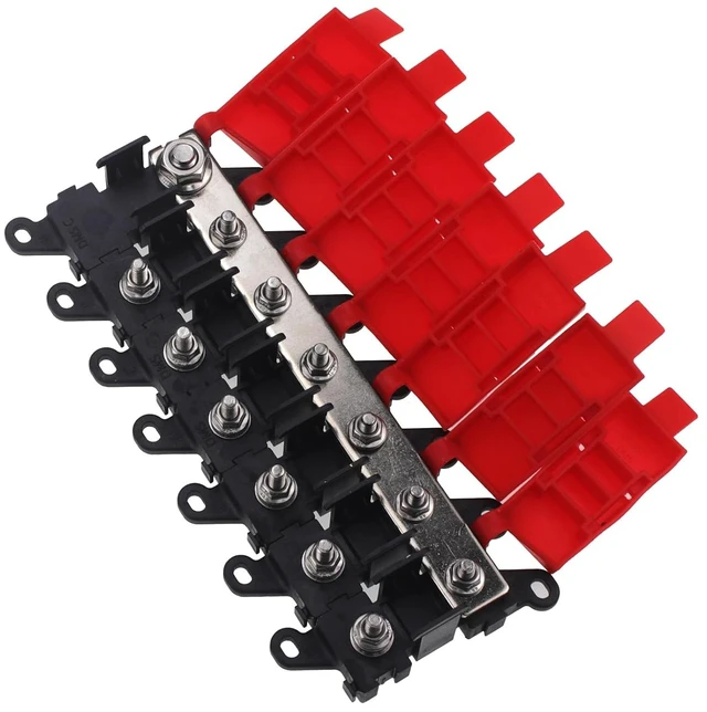 Main image of 6 Way MIDI AMI Fuse Holder 1-in 6-Out Power Distribution Module 200A BDFS Fuse Block for MIDI Fuses, Bolt Fuses, RV, Automotive, Audio Applications