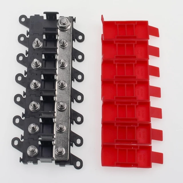 Alt view image 5 of 7 - 6 Way MIDI AMI Fuse Holder 1-in 6-Out Power Distribution Module 200A BDFS Fuse Block for MIDI Fuses, Bolt Fuses, RV, Automotive, Audio Applications