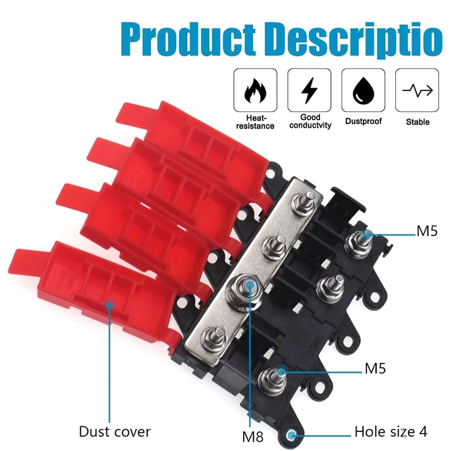 Alt view image 2 of 6 - 3Way MIDI/AMI Fuse Holder 3-Way Fuse Block 12V Midi Holder