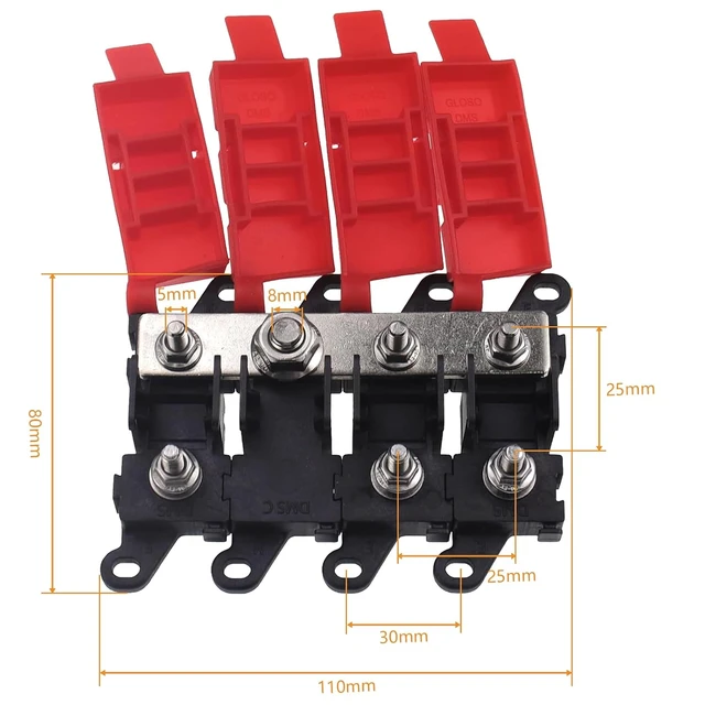 Alt view image 6 of 6 - 3Way MIDI/AMI Fuse Holder 3-Way Fuse Block 12V Midi Holder