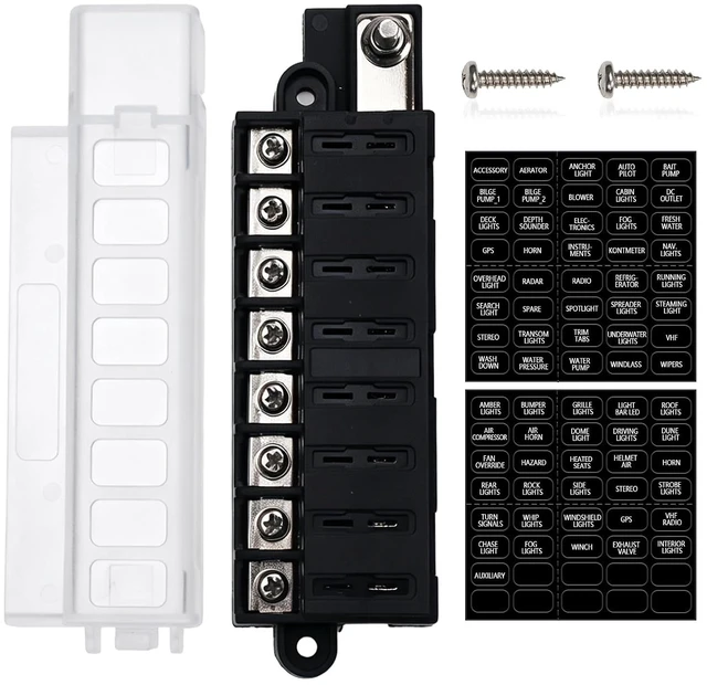 Main image of 8 Way Fuse Block Power Distribution Block for ATC/ATO Fuse, 100A