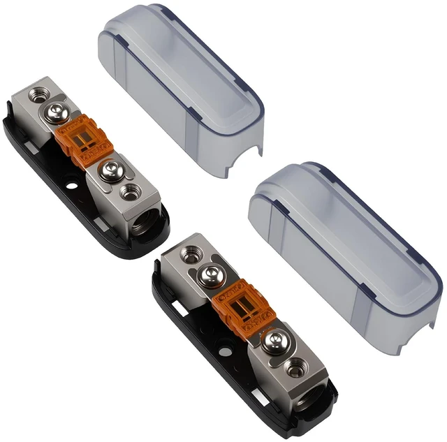 Main image of 40Amp in-line Mini ANL Fuse Holder with Cover, 1 X 4/8 Gauge Input & Output Midi Fuse Holder for Automotive, Marine, RVs Audio Systems(Pack of 2)