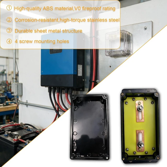 Alt view image 6 of 7 - Class T Fuse Block Fuse Box for Class T Fuse Terminal Spacing 50-120 mm