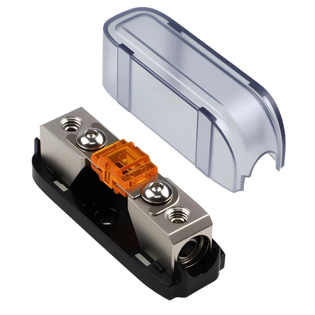 Alt view image 7 of 7 - 40Amp in-line Mini ANL Fuse Holder with Cover, 1 X 4/8 Gauge Input & Output Midi Fuse Holder for Automotive, Marine, RVs Audio Systems(Pack of 2)