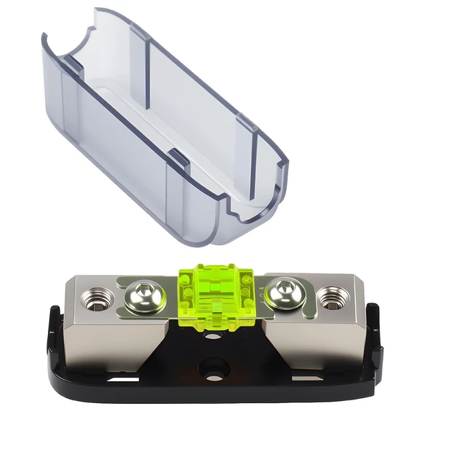 Alt view image 3 of 7 - 100Amp in-line Mini ANL Fuse Holder with Cover, 1 X 4/8 Gauge Input & Output Midi Fuse Holder for Automotive, Marine, RVs Audio Systems(Pack of 2)