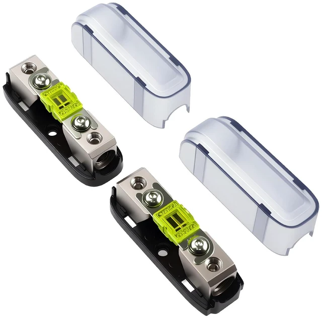 Main image of 100Amp in-line Mini ANL Fuse Holder with Cover, 1 X 4/8 Gauge Input & Output Midi Fuse Holder for Automotive, Marine, RVs Audio Systems(Pack of 2)