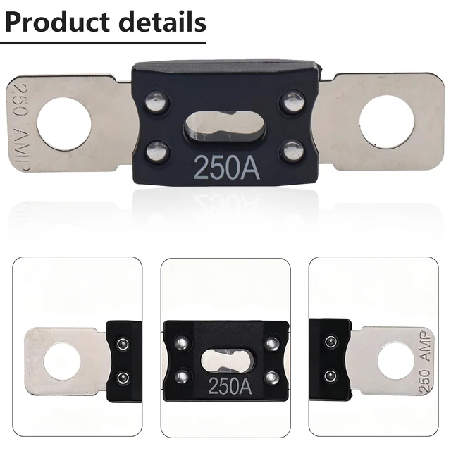 Alt view image 3 of 7 - 5 Pcs 250 Amp MEGA Fuse 32V DC Bolt-on Fuse 250A for Automotives