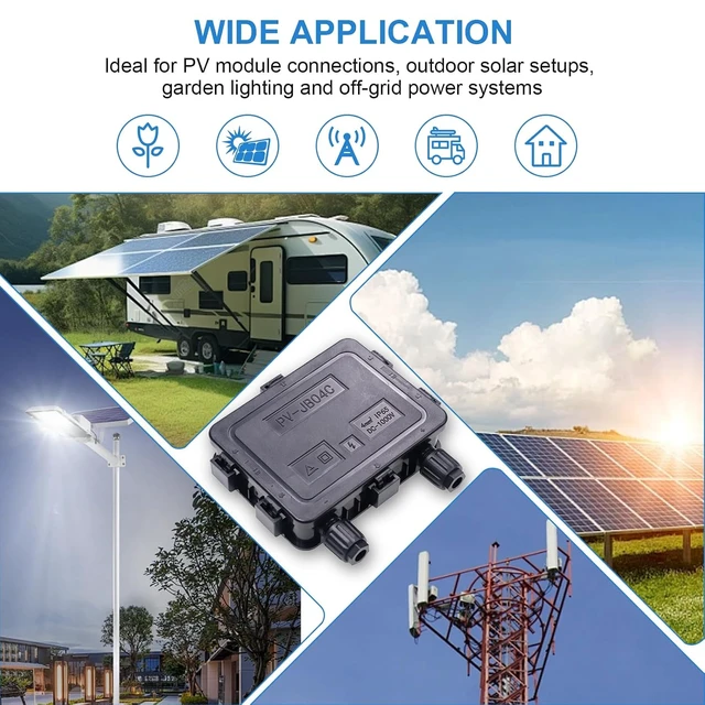 Alt view image 7 of 7 - Solar Junction Box for 150W-300W Solar Panel, Diodes 20SQ045 KP, 1000V DC