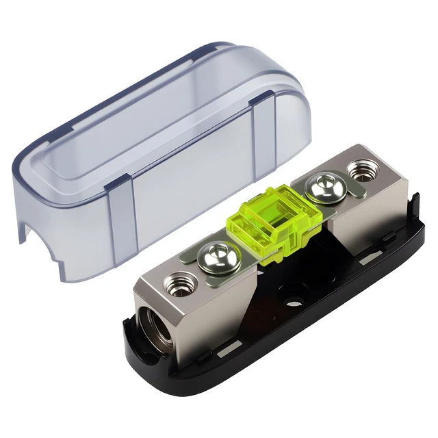 Alt view image 7 of 7 - 100Amp in-line Mini ANL Fuse Holder with Cover, 1 X 4/8 Gauge Input & Output Midi Fuse Holder for Automotive, Marine, RVs Audio Systems(Pack of 2)