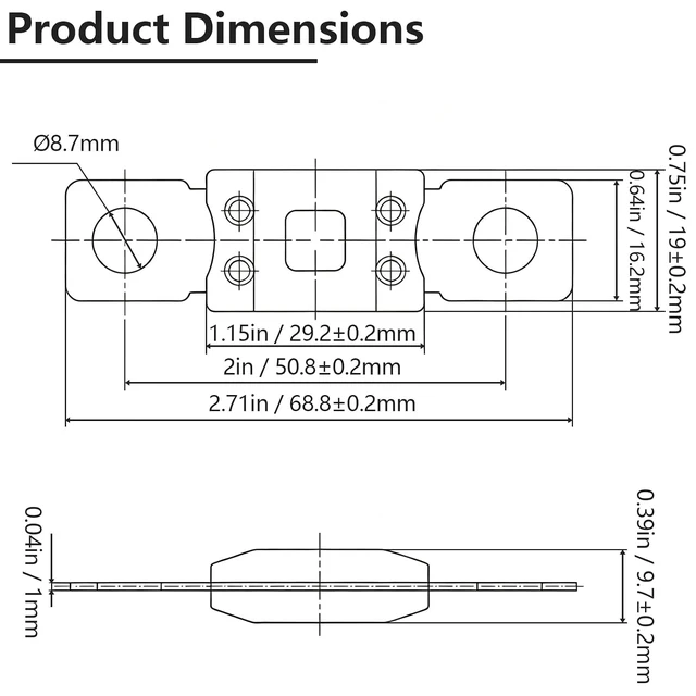 Alt view image 2 of 7 - 5 Pack 60Amp MEGA Fuse ANM Bolt Down High Current Fuse 60A