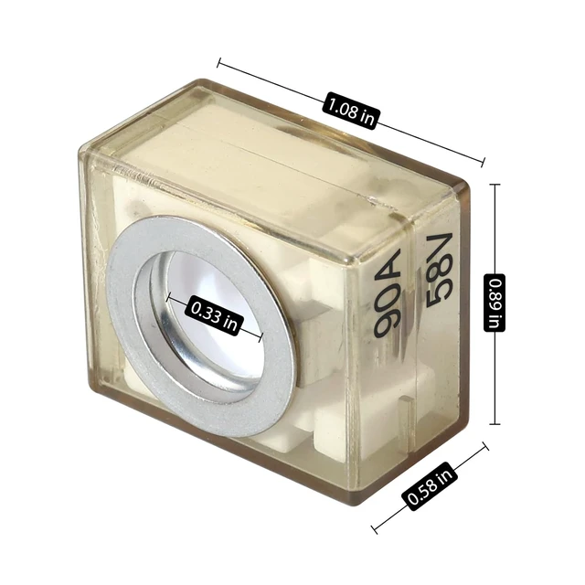 Alt view image 2 of 5 - MRBF Terminal Fuse 90A Marine Rated Battery Fuse, 58V DC Max, IP66 Waterproof for Automobiles RVs DC Main, Inverter