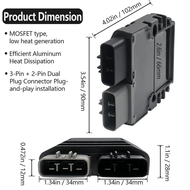 Alt view image 5 of 7 - Voltage Regulator Rectifier for Yamaha Grizzly 550 700 Rhino 700 ATV